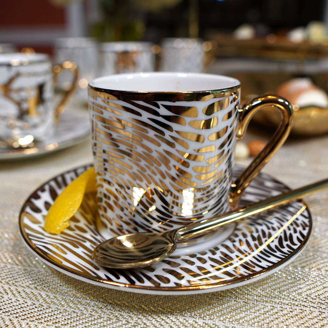 Matrix Gold Espresso Cup & Saucer Cup - 3in x 2.25in x 2.25in 4 oz